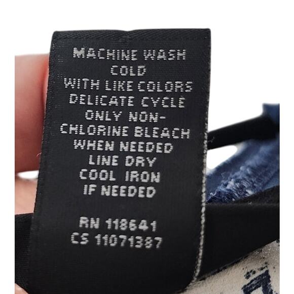 Lane Bryant Navy/White Windowpane Hi/Lo Hem Blouse, Size 18/20, EUC - Picture 5 of 5